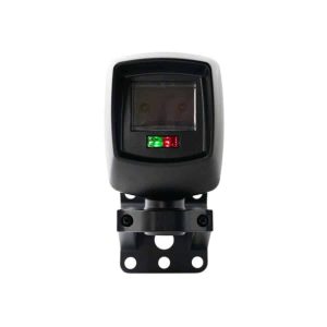 IRB-RET2 retroreflective photoeye with ball-and-socket mount, front view